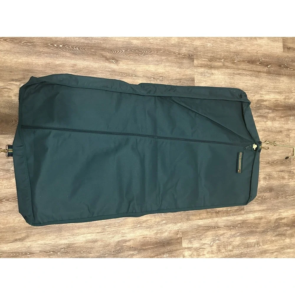 VTG Polo Ralph Lauren Green Hanging Garnet Bag Brown Stripe Logo 90s Canvas